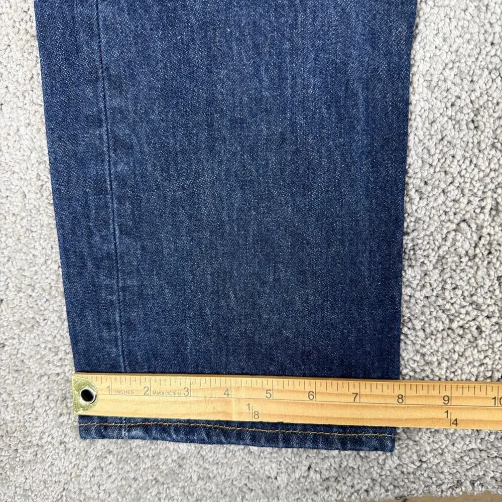 Levis 501 Jeans Men 33x34 Dark Blue Button Fly Denim Straight Leg 00501-0115